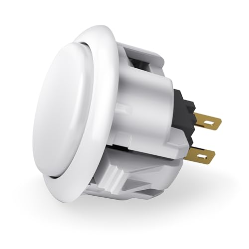 QANBA D-lite Arcade Button Original Buttons Snap-in Joystick Arcade Buttons for DIY Arcade Machines 30mm Push Button Switch(Boxed (30mm White（DL02) 24 Pcs) - size: 30mm White（DL02) 24 Pcs