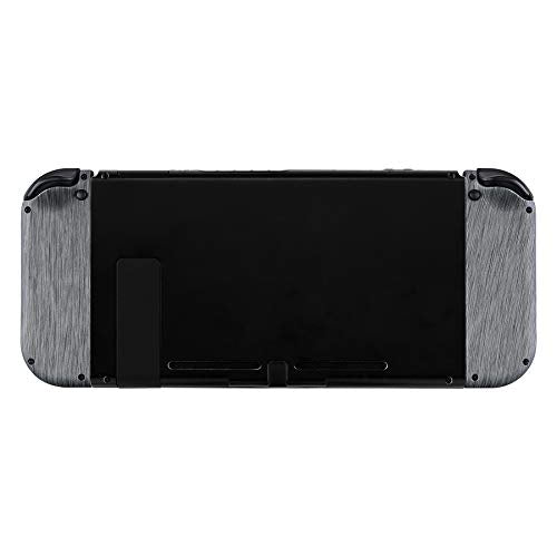 eXtremeRate DIY Replacement Shell Buttons for Nintendo Switch & Switch OLED, Brushed Silver Soft Touch Custom Housing with Full Set Button for Joycon Handheld Controller - Console Shell NOT Included - color: Brushed Silver