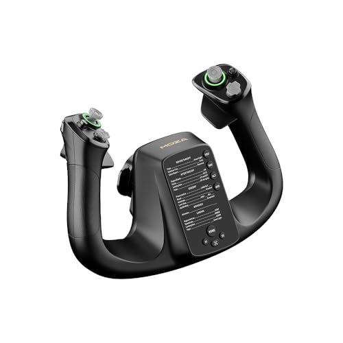 MOZA Flight Controls MFY YOKE Aircraft Simulator Stick for PC, black | 34 Configurable Inputs, Hall Effect Joystick, Customizable RGB Lighting, High-Strength Materials