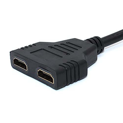 BATU HDMI Splitter Adapter Cable - Hdmi Splitter 1 in 2 Out Male to Dual Female 1 to 2 Way for HD, LED, LCD, TV, Support Two The Same TVs at The Same Time Mirror Only