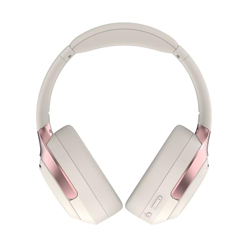 LC30Pro Hybrid Active Noise Cancelling Headphones, 100H Playtime Bluetooth Headphones, HiFi Audio Wireless Headphone with Foldable Design (Beige White), Gifts - color: Beige White