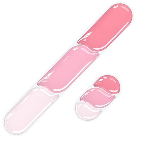 Ergonomic Keyboard Wrist Rest, Gel Wrist Rest for Keyboard and Mouse, Anti-Slip Base, Wrist Support and Keyboard Pad for Typing Pain Relief, Suitable for Office, Laptop, Computer, Gaming - Pink - color: Pink