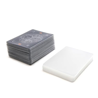 Stellar Factory Card Sleeves 112-Count, Crystal Clear, 2.5" x 3.5" | Full transparency, zero haze or distortion | archival-grade polypropylene | fits MTG, Everdell, Root, Gloomhaven & more - style: 100% Clear