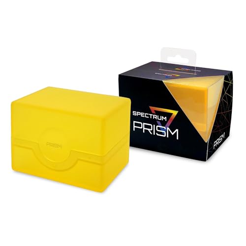 BCW Spectrum Prism Deck Case - Xanthic Yellow - 1 ct | Secure Snap Closure Card Deck Case | Fits 100 Double-Sleeved Cards | Trading Card Deck Storage Ideal for Magic the Gathering, Pokemon, and More - color: Xanthic Yellow, size: 1 Pack