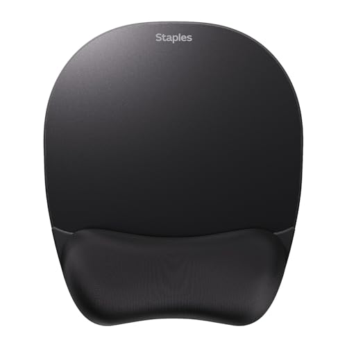 Foam Mouse Pad with Wrist Rest, Memory Foam, Black, Non-Skid, 8.07 x 9.48 Inches