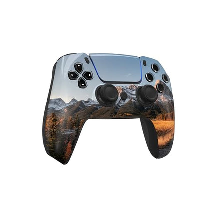ProControllers LLC Custom Wireless Controller for PS5 - Hand Airbrushed & Multiple Designs Available (Mountain Ranch) - color: Mountain Ranch