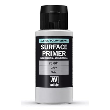 Vallejo - Surface Primer Color | Grey Acrylic Primer 60 ml (2.02 fl.oz.) | Matte Finish and Fast Drying | Perfect for Airbrushing and Great Adhesion to Figurines and Scale Models - style: Grey Primer 60 ml. (2.02 fl.oz.)
