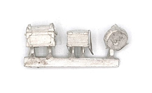 Stonehaven Treasure Accessories Set - Bag, Chest, and Book, Lead-Free Pewter Props for 28mm Tabletop Games, Made in USA