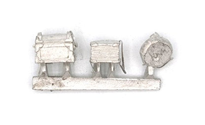 Stonehaven Treasure Accessories Set - Bag, Chest, and Book, Lead-Free Pewter Props for 28mm Tabletop Games, Made in USA