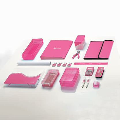 Enday Index Card Holder 3x5, Pink Index Card Case with 5 Tab Dividers, Index Card Organizer, Flash Card Holder, Holds 100 Cards - color: PINK, size: 1