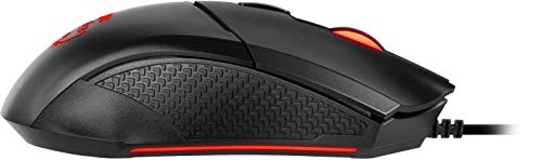 MSI Clutch GM08 - USB Symmetrical Gaming Mouse, Red LED, Optical Sensor PAW 3519 (4200 DPI), Switch up to 10 mln Clicks, Adjustable Weight System, Black - size: Simmetrico, style: Wired (symmetric)