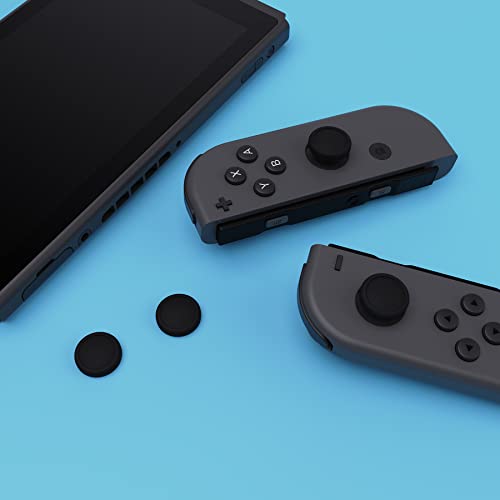 eXtremeRate PlayVital Switch Thumb Grip Caps, Joystick Caps for Nintendo Switch Lite, Silicone Analog Cover Thumbstick Grips for Switch OLED Joycon - Black - color: Black