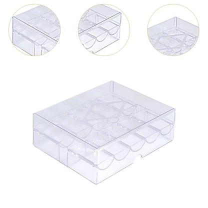 Menolana Acrylic Chip Case Chip Carrier Lightweight Organizer Container Chip Tray Transparent for Family Parties Tabletop Game Travel