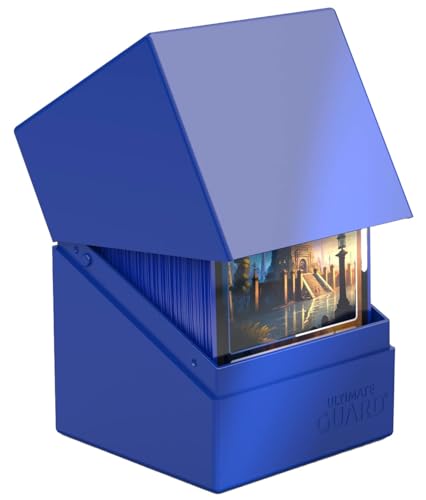 Ultimate Guard Boulder Solid 100+, Deck Case for 100 Double-Sleeved TCG Cards, Blue, Secure & Durable Storage for Trading Card Games, No Transparency - color: Blue