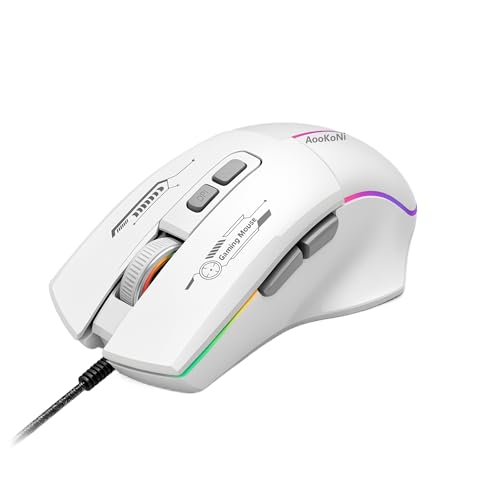 Gaming Mouse, Wired Gaming Mouse with RGB Backlit, 7200DPI Adjustable, PC Gaming Mice with 7 rogrammable Macro Buttonsg, Ergonomic Mouse Gamer for PC, Desktop, Mac，Laptop, Chromebook.