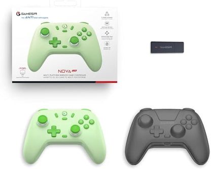 GameSir Nova Lite Wireless Gamepad for PC, Android, iOS, Switch & Steam Deck – Green Controller with Hall Effect Joysticks, Turbo Mode, Dual Vibration, Bluetooth & 2.4G - Green - color: Mint Green