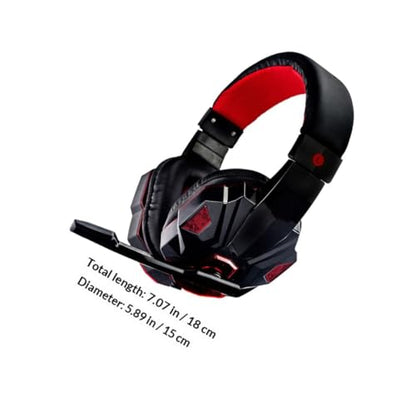 Alipis Wired Gaming Headset with Microphone Over Ear Stereo Headphones USB Noise Cancelling for Gaming Console