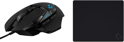 Logitech G502 Hero Wired Gaming Mouse + G240 Cloth Gaming Mouse Pad, Bundle - Black (Renewed)