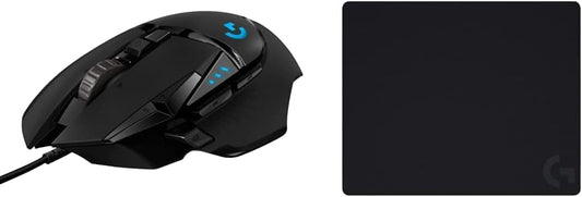 Logitech G502 Hero Wired Gaming Mouse + G240 Cloth Gaming Mouse Pad, Bundle - Black (Renewed)
