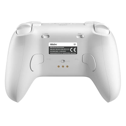 8Bitdo Ultimate 2 Wireless Controller for PC, Apple, Steam & Android, White | TMR Joysticks, Hall/Tactile Triggers, 8Speed 2.4G, 1000Hz Polling Rate, Motion Control, RGB Fire Ring, Charging Dock - color: White