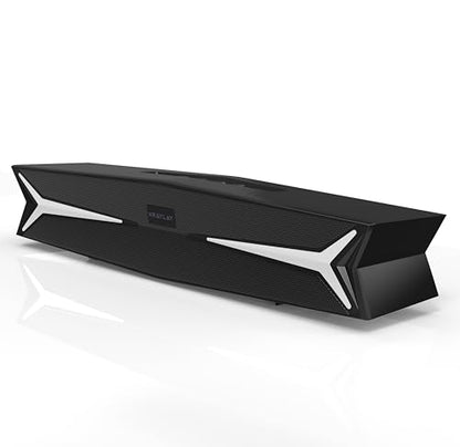 Desktop Soundbar for Computer 15.5 Inches | Bluetooth Soundbar with RGB LED Lights | Clear Bass | AUX, USB, USB-C | Soundbar for Projectors, TVs, Smartphones, Gaming Consoles, & Laptop