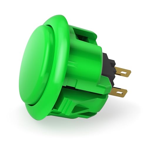 QANBA D-lite Arcade Button Original Buttons Snap-In Joystick Arcade Buttons for DIY arcade machines 30mm Push button switch(Boxed） (30mm Green（DL05) 24 Pcs) - size: 30mm Green（DL05) 24 Pcs