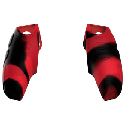 PlayVital Mecha Edition Red & Black Ergonomic Soft Controller Silicone Case Grips for ps5, Rubber Protector Skins with Thumbstick Caps for ps5 Controller - Compatible with Charging Station - color: Red & Black