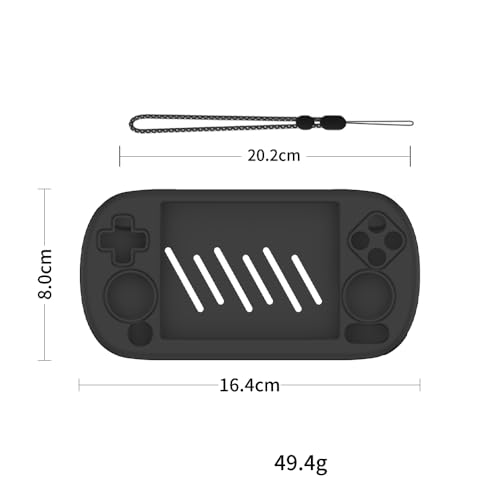 Silicone Protective Case for ANBERNIC RG40XX H Gaming Console Anti-Scratch Dust-Proof Soft Sleeve Cover Protector Gaming Console Sleeve Shell (Black) - color: Black