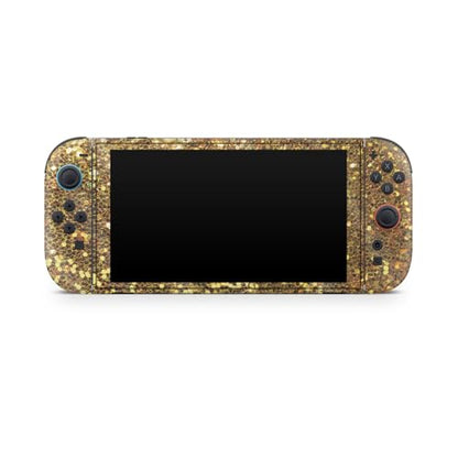 Glossy Glitter Gaming Skin Compatible with Nintendo Switch 2 Console Only - Gold Dazzle - Premium 3M Vinyl Protective Wrap Decal Cover - Easy to Apply | Crafted in The USA by MightySkins - color: Gold Dazzle, size: Switch 2 Console Skin Only, style: Gloss