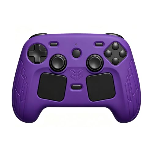 High-Elastic Silicone Protective Case for Steam Controller 2026 Anti-Slip Skin-Friendly Dustproof Anti-Scratch Shock-Absorbing Impact-Resistant Washable Full Cover Shell with 2 Joystick Caps (Purple) - color: Purple