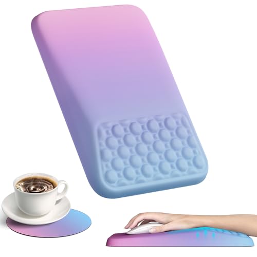 Ospelelf Mouse Pad with Wrist Rest Ergonomic Comfortable Pain Relief Mousepad Wrist Support for Computer Purple - color: Purple