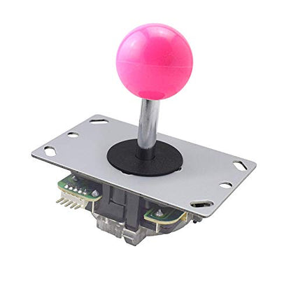 Pink Ball Top Handle 5 Pin Micro Switches 4 & 8 Way Adjustable Arcade Joystick Replacement Cable Parts for Mame Jamma Arcade USB Encoder PC Game Cabinet DIY Joystick and Button Kit…