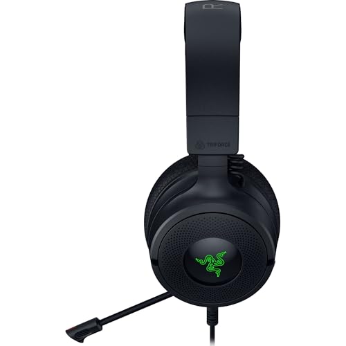 Razer Kraken V4 X Wired Gaming Headset: 40 mm Drivers - Cardioid Mic - Memory Foam Cushions - Chroma RGB Lighting - Type C & A Cable - PC, Mac, PS5, Nintendo Switch, Steam Deck, Smartphone (Renewed)