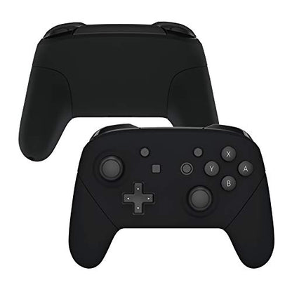 eXtremeRate Black Faceplate Backplate Handles for Nintendo Switch Pro Controller, Soft Touch DIY Replacement Grip Housing Shell Cover for Nintendo Switch Pro - Controller NOT Included - color: Black