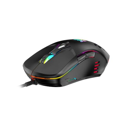 Wired PC Gaming Mouse: High Precision Sensor,RGB Backlit, Adjustable DPI, 7 Buttons Programmable,Ergonomic mice for Office & Gaming on Windows/Mac/Linux/Chrome-Black - color: Black