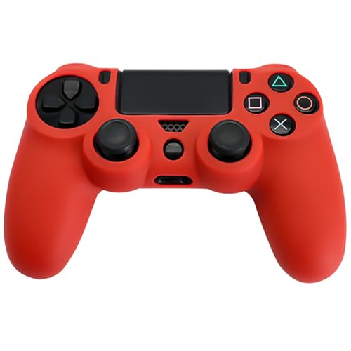 OSTENT Protective Silicone Gel Soft Case Cover Pouch Sleeve for Sony PlayStation 4 PS4 Controller Color Red - color: Red
