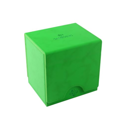 Gamegenic Sidekick Pro 100+ XL Convertible - Premium Deck Box with Secure Card Storage, UV Protected Slide Card Case, Display Top Card, Extra Token Drawer, Magnetic Closure, Green Color, Made - color: Green