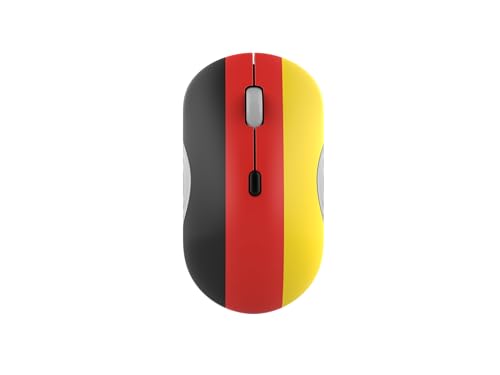 Lenovo 350 Bluetooth Silent Mouse (Fan Edition), Wireless Ergonomic Ambidextrous Design, Bluetooth 5.3, Adjustable DPI up to 2400, 36 Month Battery Life, Recycled Materials, German Flag - color: Germany Flag