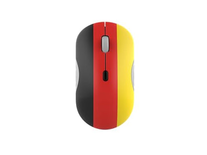 Lenovo 350 Bluetooth Silent Mouse (Fan Edition), Wireless Ergonomic Ambidextrous Design, Bluetooth 5.3, Adjustable DPI up to 2400, 36 Month Battery Life, Recycled Materials, German Flag - color: Germany Flag