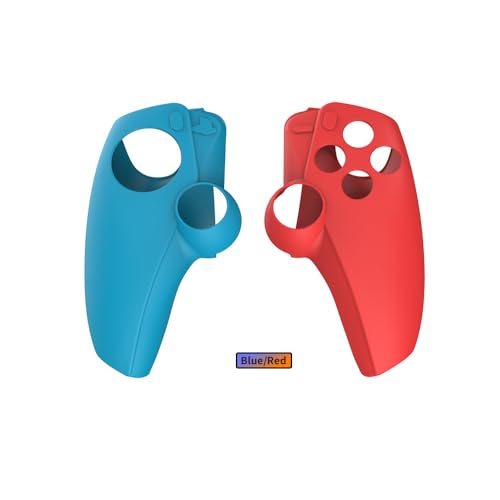 Split Protective Case Controller Silicone Case Cover for PlayStation Portal Console Silicone Scratch Resistant Cover Case Protective Skin Cover (Red/Blue) - color: Red/Blue