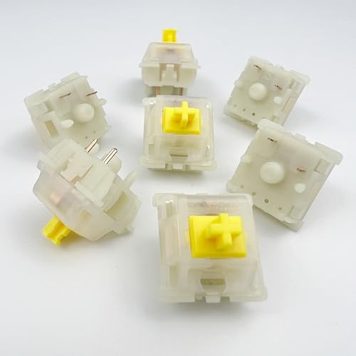 Gateron Milky Yellow Pro V2 Linear Keyboard Switches Pre-lubed 5-Pin 50gf for All MX Mechanical Keyboard Game Keyboard(Milky Yellow Pro V2,36PCS) - color: Milky Yellow Pro V2, size: 36Pcs