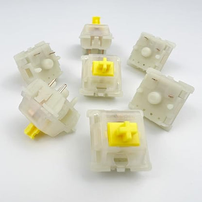 Gateron Milky Yellow Pro V2 Linear Keyboard Switches Pre-lubed 5-Pin 50gf for All MX Mechanical Keyboard Game Keyboard(Milky Yellow Pro V2,36PCS) - color: Milky Yellow Pro V2, size: 36Pcs