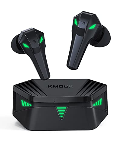 KMOUK Gaming Earbuds, L19-1, Bluetooth 5, Wireless, Gray, 48ms Low-Latency, 20H Playtime, Touch Control, USB-C, Game/Music Mode for PC/Mobile Gaming