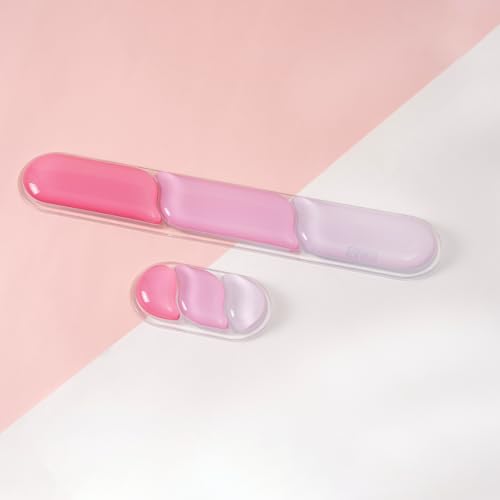 EPOMAKER CloudGel Wrist Rest for Keyboard and Mouse, 2 Pieces | Silicone Wrist Support, Anti-Slip Rubber Bottom, Ergonomic Design, Suitable for Office/Computer/Laptop/Gaming (Pink) - color: Pink