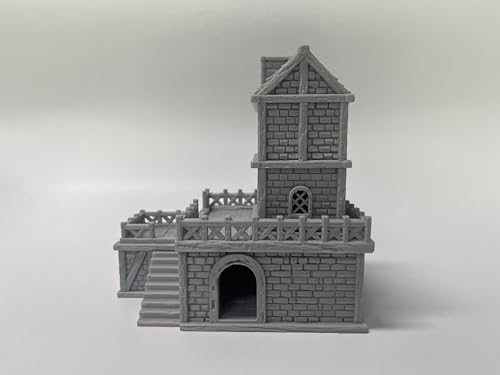 Middle Ages Medieval Architectural Terrain Set for 18mm/28mm Miniatures Wargame, 3D Printed and Paintable, Gift for Tabletop Hobby Enthusiasts (28mm Scale) - size: 28mm Scale