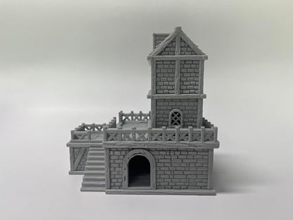 Middle Ages Medieval Architectural Terrain Set for 18mm/28mm Miniatures Wargame, 3D Printed and Paintable, Gift for Tabletop Hobby Enthusiasts (28mm Scale) - size: 28mm Scale