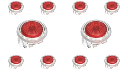 （10PCS RED) 24MM clear Mechanical arcade punk buttons with cherry MX speed silver switches replacement for different arcade fighting stick controller box