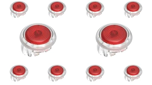 （10PCS RED) 24MM clear Mechanical arcade punk buttons with cherry MX speed silver switches replacement for different arcade fighting stick controller box