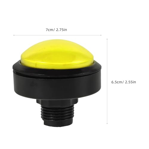UKCOCO Game Machine LED Illuminated Push Button Switch 63# Convex Yellow with Yellow Micro Switch Replacement Button for Arcade and Quiz Machines