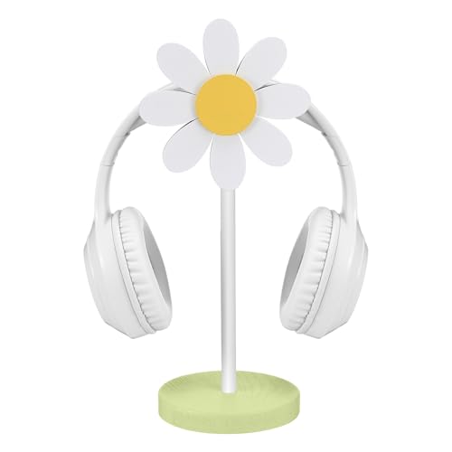 Yookeer Daisy Headphone Stand Cute Headphone Stand Decorative Gamer Gifts for Women Wood Table Decor for Gamer Room Office Desk for Girl Girlfriend Office Worker - style: Daisy
